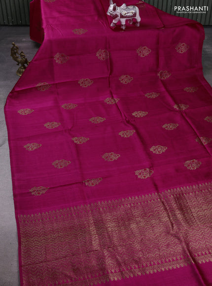Pink Banarasi Raw Silk Saree - Buttas