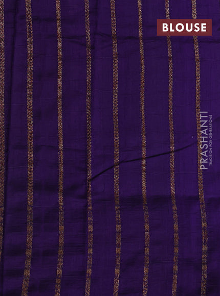 Pastel Green & Violet Banarasi Raw Silk Saree - Buttas