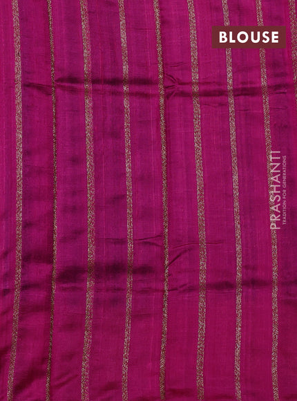 Blue & Pink Banarasi Raw Silk Saree - Buttas
