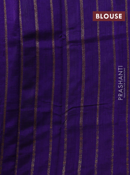 Pastel Green & Violet Banarasi Raw Silk Saree - Buttas