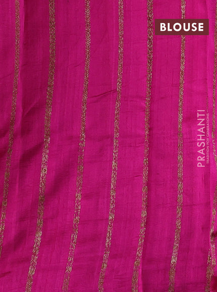 Bottle Green & Orange Banarasi Raw Silk Saree