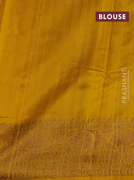 Yellow Banarasi Raw Silk Saree - Buttas