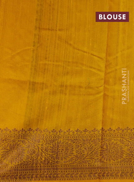 Yellow Banarasi Raw Silk Saree - Buttas