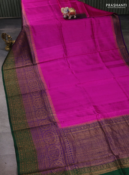 Pink & Purple Banarasi Raw Silk Saree - Buttas