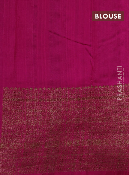 Brown & Pink Banarasi Raw Silk Saree - Buttas