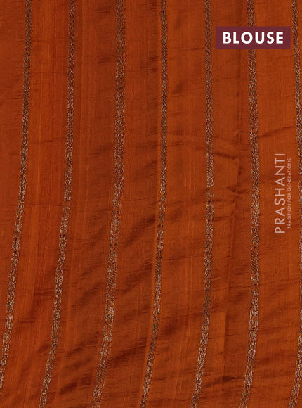 Red & Mustard Banarasi Raw Silk Saree