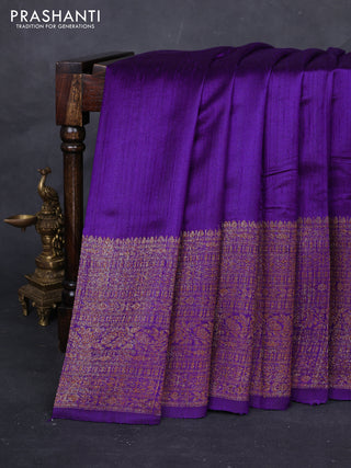 Violet & Purple Banarasi Raw Silk Saree