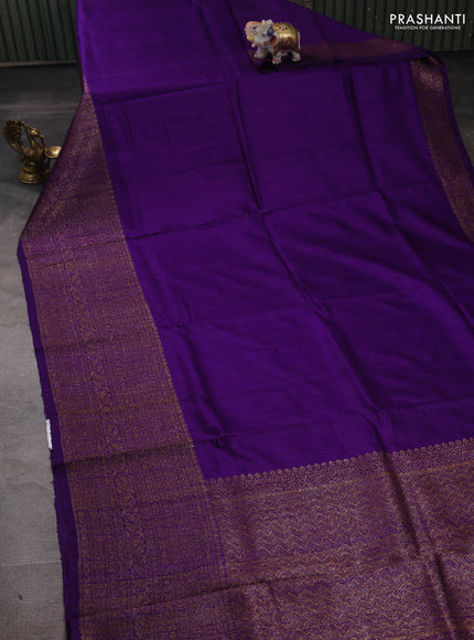 Violet & Purple Banarasi Raw Silk Saree