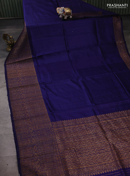 Blue & Pink Banarasi Raw Silk Saree - Buttas