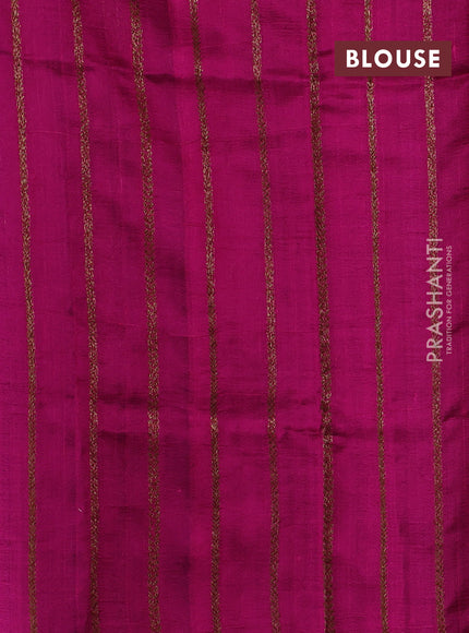 Blue & Pink Banarasi Raw Silk Saree - Buttas