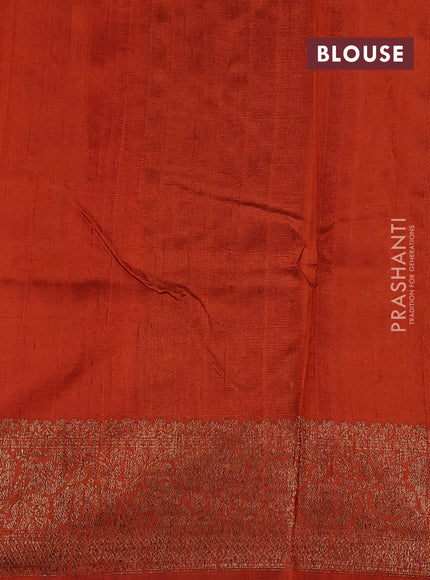 Orange Banarasi Raw Silk Saree - Buttas