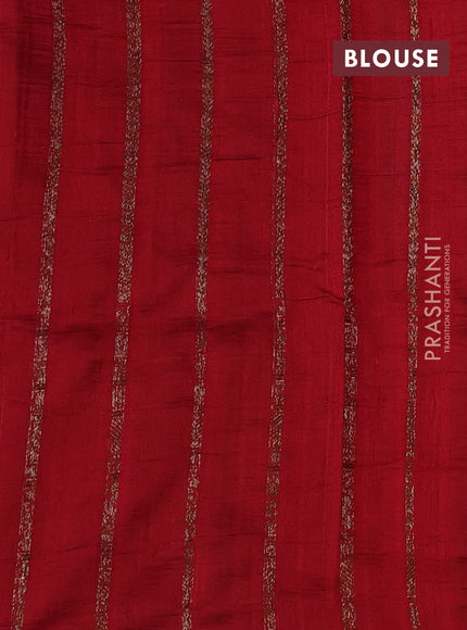 Blue & Red Banarasi Raw Silk Saree