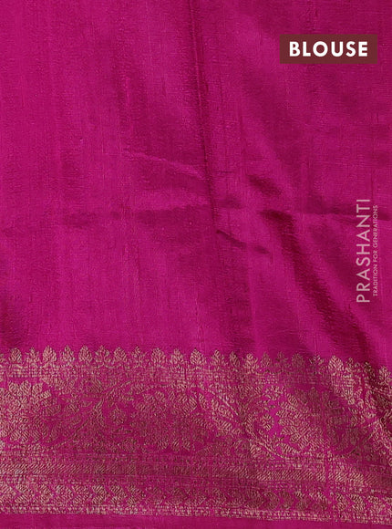 Black & Pink Banarasi Raw Silk Saree - Buttas