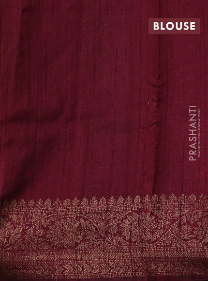 Yellow & Maroon Banarasi Raw Silk Saree - Buttas