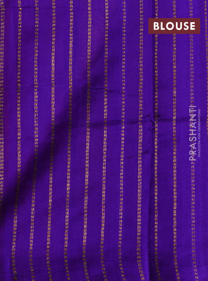 Magenta Pink & Blue Banarasi Raw Silk Saree - Buttas