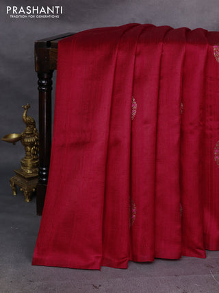 Red & Rust Banarasi Raw Silk Saree - Buttas