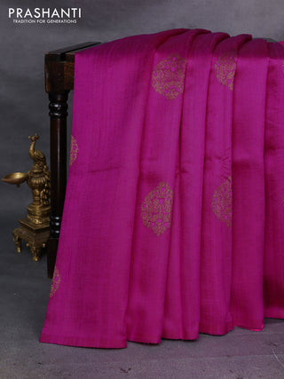 Pink & Magenta Banarasi Raw Silk Saree - Buttas