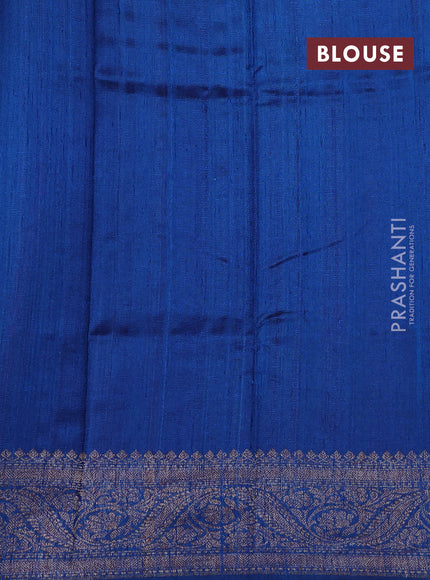 Pink & Cs Blue Banarasi Raw Silk Saree - Buttas