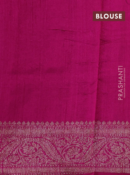 Wine  & Pink Banarasi Raw Silk Saree - Buttas