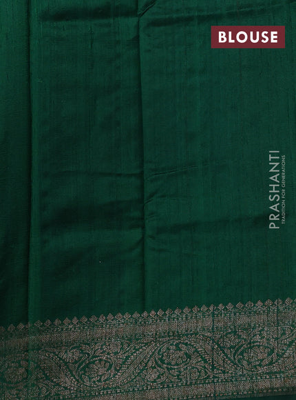 Maroon & Green Banarasi Raw Silk Saree - Buttas