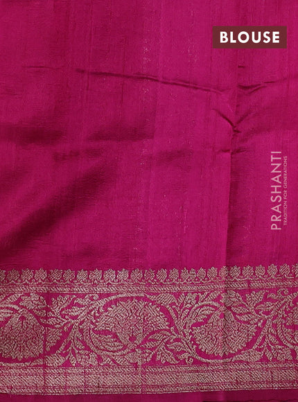 Peach  & Pink Banarasi Raw Silk Saree - Weaves