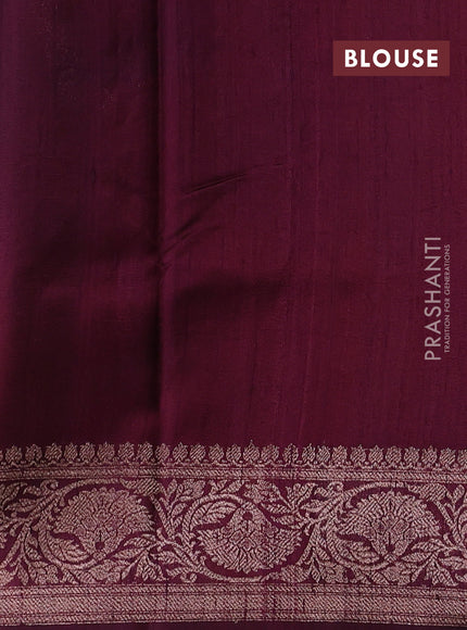Red & Wine Shade Banarasi Raw Silk Saree - Weaves
