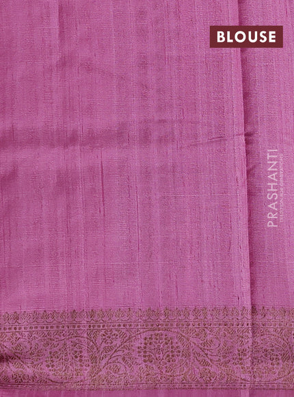 Light Pink Banarasi Raw Silk Saree - Buttas