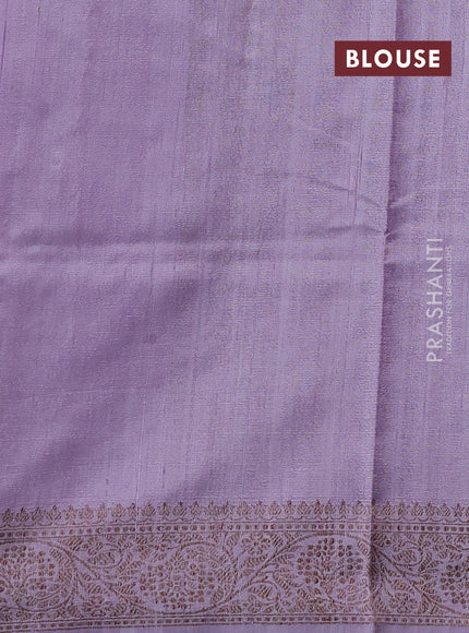 Pastel Lavender &  Banarasi Raw Silk Saree - Buttas