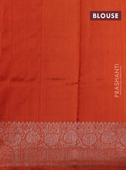 Orange Banarasi Raw Silk Saree - Buttas