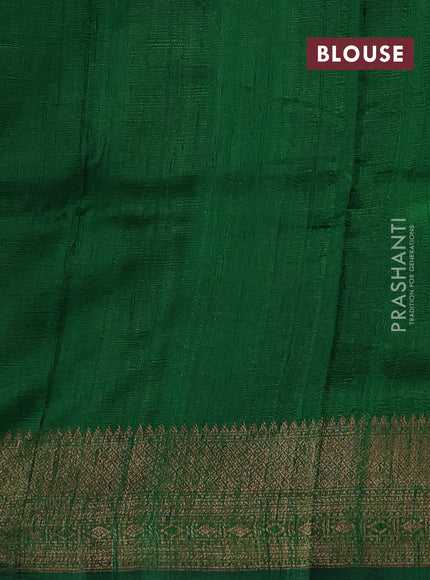 Purple & Green Banarasi Raw Silk Saree - Buttas