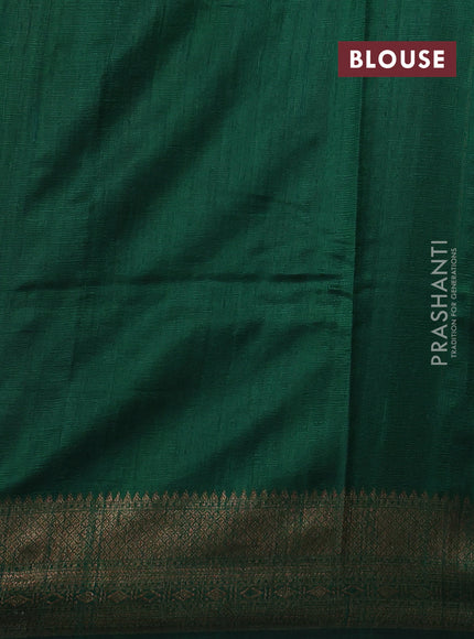 Purple & Green Banarasi Raw Silk Saree - Buttas