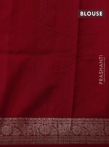 Red Banarasi Raw Silk Saree - Buttas