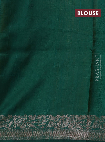Lime Green & Green Banarasi Raw Silk Saree - Buttas