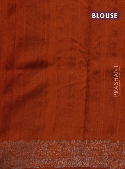 Red & Rust Banarasi Raw Silk Saree - Buttas