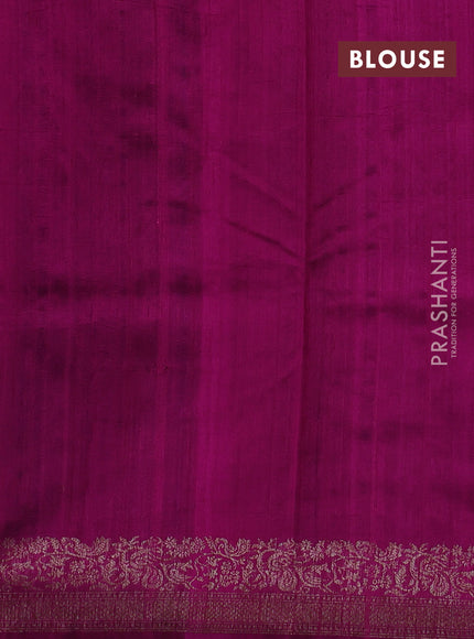 Violet & Magenta Pink Banarasi Raw Silk Saree - Buttas