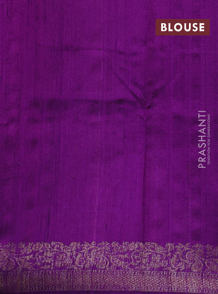Magenta Pink & Purple Banarasi Raw Silk Saree - Buttas