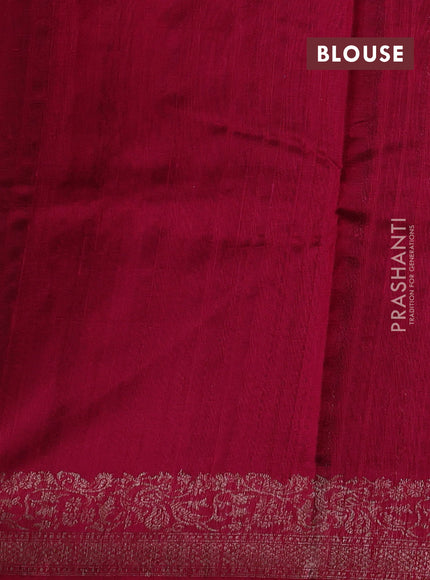 Brown & Pink Banarasi Raw Silk Saree - Buttas