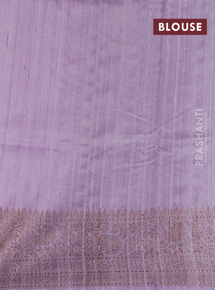 Pastel Lavender Banarasi Raw Silk Saree - Buttas