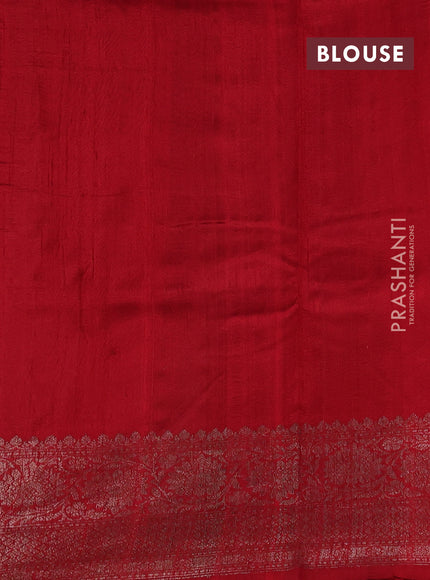 Purple & Red Banarasi Raw Silk Saree - Buttas