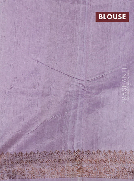 Pastel Lavender Banarasi Raw Silk Saree - Buttas