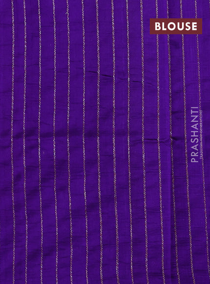 Purple & Violet Banarasi Raw Silk Saree - Buttas