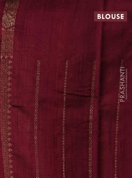 Lime Yellow & Maroon Banarasi Raw Silk Saree - Buttas