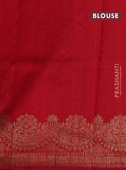 Red Banarasi Raw Silk Saree - Buttas