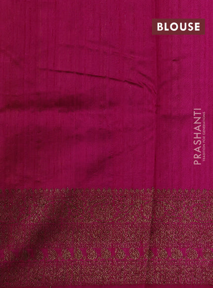 Lime Yellow & Pink Banarasi Raw Silk Saree - Buttas