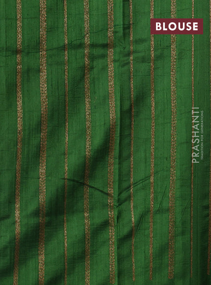 Wine  & Green Banarasi Raw Silk Saree - Buttas