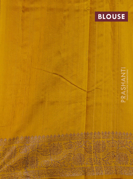 Yellow Banarasi Raw Silk Saree - Buttas