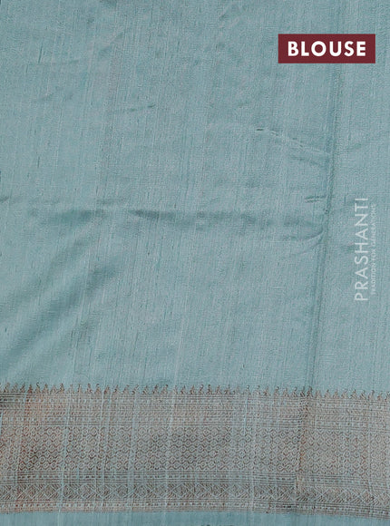 Pastel Blue Banarasi Raw Silk Saree - Buttas