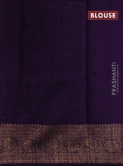 Pink & Purple Banarasi Raw Silk Saree - Buttas