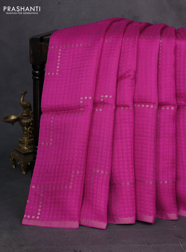 Pink Matka Tussar Silk - Sequences