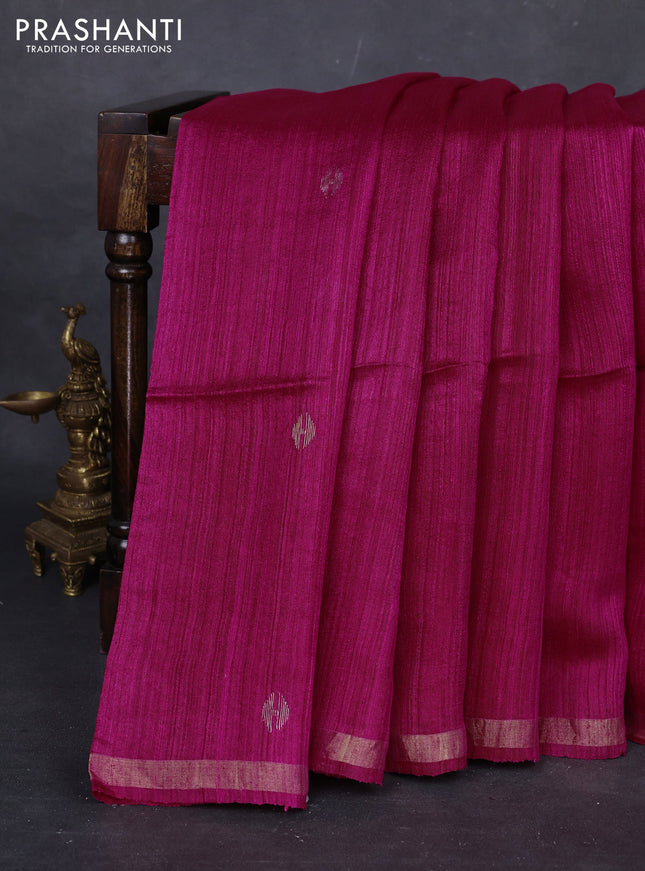 Pink Matka Tussar Silk - Buttas